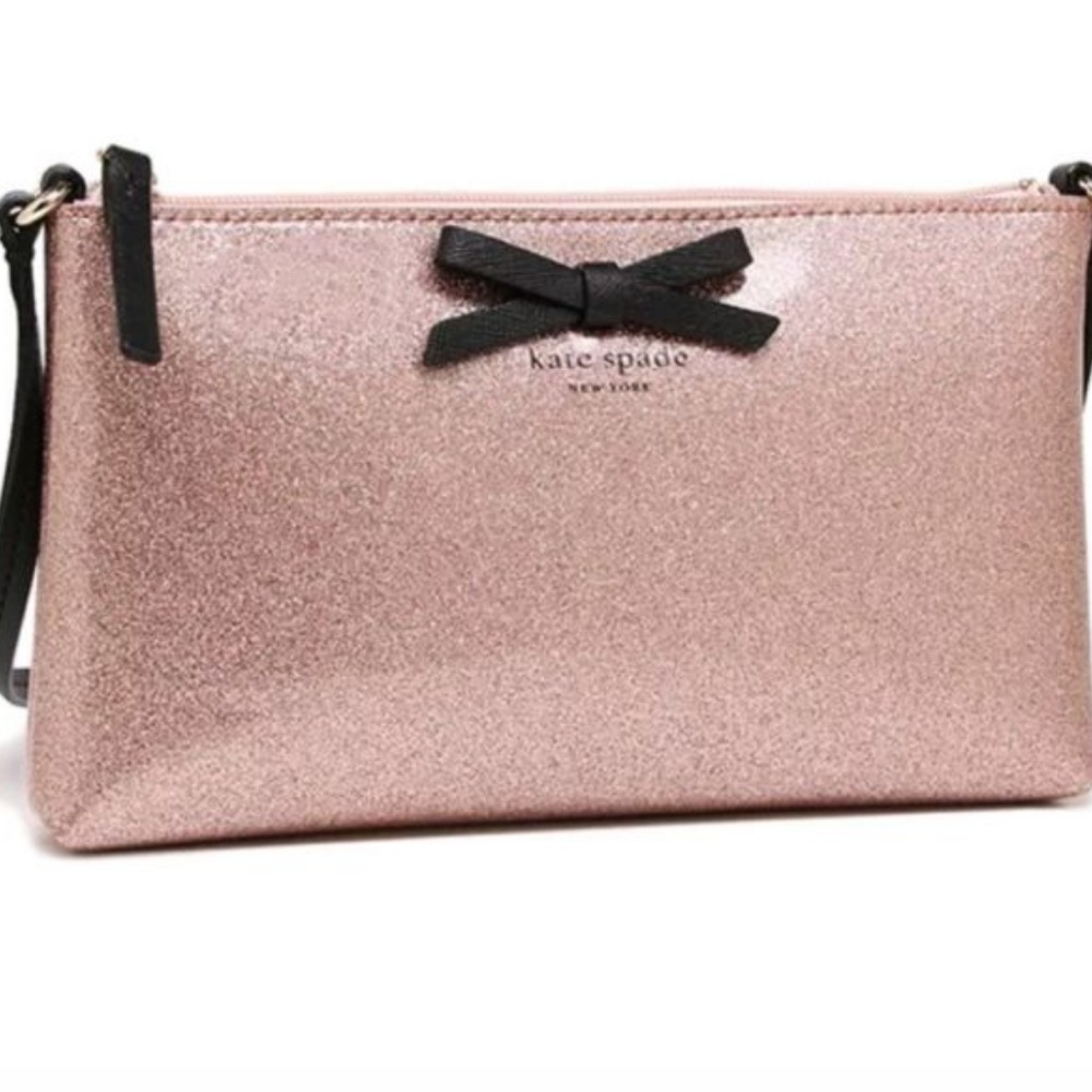 Kate Spade Pink Rose Gold Glitter Cross Body